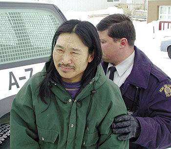 Convicted cop-killer Salamonie Jaw at an early court appearance in Iqaluit, shortly after he was charged with the 2001 murder of Cst. Jurgen Seewald. (FILE PHOTO)