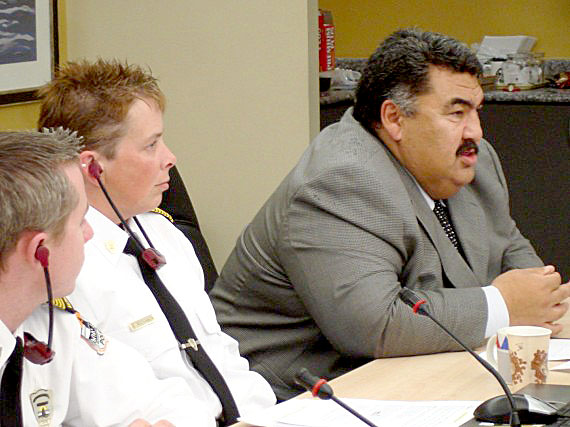 Johnny Oovaut, the mayor of Quaqtaq and member of the Kativik Regional Government Executive, tells the recent meeting of the KRG council that Nunavik municipalities should consider fewer controls on alcohol purchases to stop bootleggers from making money and encourage responsible drinking. (PHOTO BY JANE GEORGE)