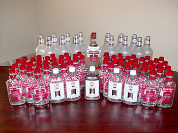 These bottles of vodka and high-proof Quebec 