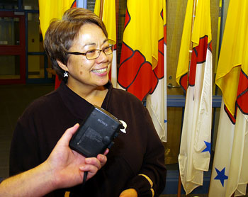 Premier Eva Aariak couldn’t finish a member’s statement she attempted to give March 11 as a message to her constituents in Iqaluit East, because Iqaluit West MLA Paul Okalik refused to give her unanimous consent. (FILE PHOTO)