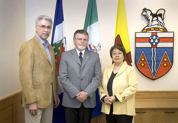 The premiers of the three northern territories, Floyd Roland of the Northwest Territories, Dennis Fentie of Yukon and Eva Aariak of Nunavut, all say they want more cash from Ottawa to pay for health care, housing and infrastructure. (PHOTO COURTESY OF YUKON GOVERNMENT)