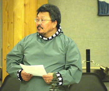 Nunalik MLA Johnny Ningeongan speaks in the Legislative Assembly in this 2009 file photo. Ningeongan says delays hiring casual staff are affecting public services in Nunavut. (FILE PHOTO)
