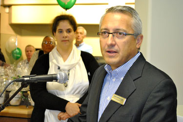 Keith Martell, the chair and CEO of the First Nations Bank of Canada, speaks at the June 24 official opening of the bank's Iqaluit branch, saying the company plans to open two more branches in Nunavut within five years. (PHOTO BY JIM BELL)