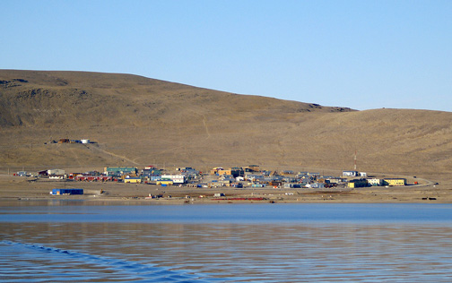 Resolute Bay is seen from the water in an August, 2009 file photo. Delivery of supplies for the much-sought High Arctic Research Station is underway, according to two Quebec companies who are delivering pre-fabricated building supplies to the hamlet. (PHOTO BY CHRIS WINDEYER)