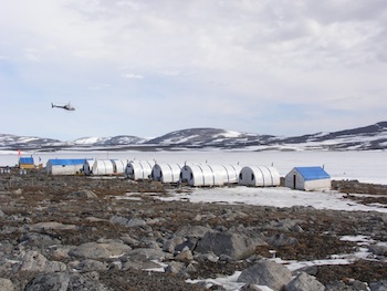 Sunrise Camp is a centre for Peregrine Diamonds Ltd.'s exploration of the Chidliak property on Baffin Island. (PHOTO COURTESY OF PEREGRINE DIAMONDS)