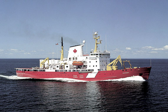 The Canadian Coast Guard icebreaker Amundsen was to have sailed out of Iqaluit Aug. 2 with more than 100 scientists, students and crew members for a 10-day research voyage through the Northwest Passage to Kugluktuk. (FILE PHOTO)