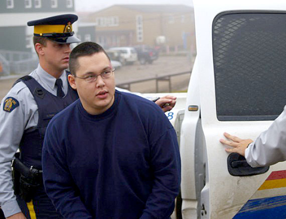 Chris Bishop enters the Iqaluit courthouse Aug. 26 for the start of a sentencing hearing. Bishop was convicted in June of three counts of second-degree murder and two counts of attempted murder in connection with a January, 2007 shooting in Cambridge Bay. (PHOTO BY CHRIS WINDEYER)