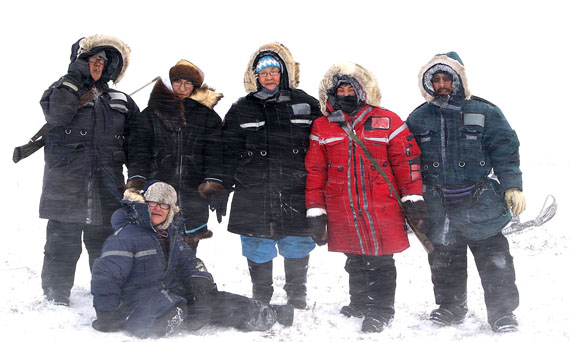 Snow, wind and cold temperatures did not stop Nancy Angulalik, Millie Angulalik, Eva Mingilgak, Christina Maksagak and Noanie Angulalik from going caribou hunting during the recent  