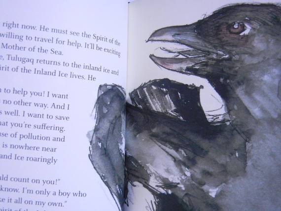 Tulugaq, a boy turned into a raven, manages to appease the Mother of the Sea in “Sila,” which uses a traditional Greenlandicstory to talk about climate change. (PHOTO BY JANE GEORGE)