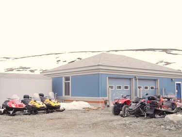Residents at the Makitautik halfway house in Kangirsuk make use of these snowmobiles and all-terrain vehicles parked outside the centre’s garage to go on hunting and fishing trips around the community. (PHOTO BY JANE GEORGE)