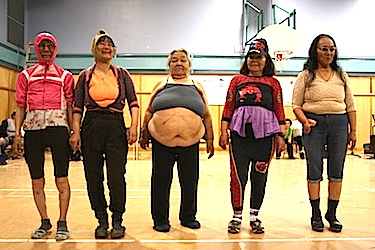 The smallest clothes contest during last week's elders' gathering in Cape Dorset grew hoots of laughter/ (PHOTO BY JUSTIN NOBEL)