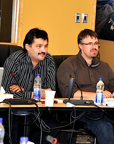 Jack Papak, left, head of the Kativik Regional Governments’s transport department, said Nunavik is not prepared to respond to a plane crash in the region. (PHOTO BY SARAH ROGERS)