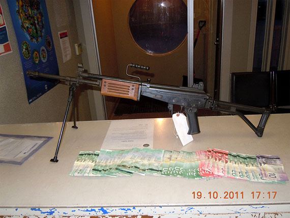 Here's a look at the stolen Israeli assault rifle seized by the RCMP Oct. 19 in Pangnirtung. (PHOTO COURTESY OF THE RCMP)