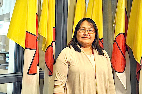 Nancy Kisa, a recent graduate of the Government of Nunavut's Sivuliqtiksat internship program, visited Iqaluit's legislative assembly Oct. 27, when she was recognized by MLAs. Kisa is the new director of health and social services in Rankin Inlet. (PHOTO BY SARAH ROGERS)
