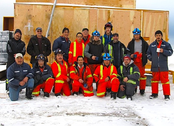 The Arviat Diamond Drillers Training program trainees pose with their instructors and Orbit Garant crew, at the drill site. (PHOTO COURTESY OF THE HAMLET OF ARVIAT)