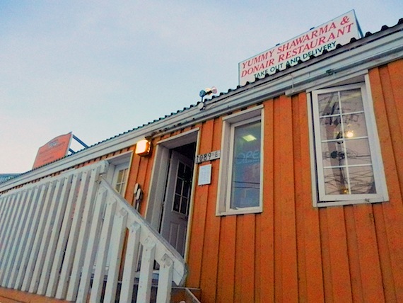 Yummy Shawarma overlooks Airport Road, Iqaluit's busy connection to the airport. (PHOTO BY JIM BELL)