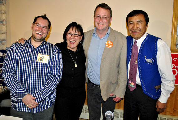 The four candidates for Nunavut in last year's federal election, held May 2: Scott MacCallum of the Green Party; Leona Aglukkaq of the Conservative Party of Canada; Jack Hickes of the New Democratic Party; and Paul Okalik of the Liberal Party of Canada. (FILE PHOTO)