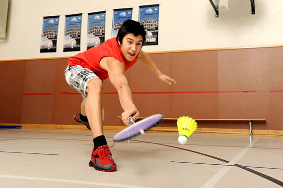 Kangisualujjuaq badminton player Eric Etok, 16, gets in some practice time on his home court Feb. 20. Etok is one of four players on Kangiqsualujjuaq's badminton team going to represent Team Nunavik and compete at the 2012 Arctic Winter Games, which kick off in Whitehorse, Yukon, March 4. (PHOTO BY PASCAL POULIN)
