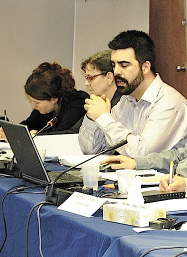 Ryan Barry, the executive director of the Nunavut Impact Review Board, spells out the next steps in the review process of the Mary River iron mine project. (PHOTO BY JIM BELL)