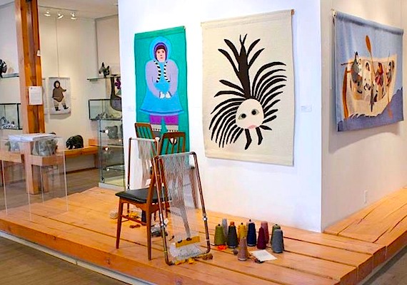 To celebrate the 40th year of weaving in Pangnirtung, a collection of old and new tapestries from the community's Uqqurmiut Centre are on display at the Canadian Guild of Crafts in Montreal. The exhibition includes some of tapestries included in the first exhibition of Pangnirtung tapestries held at the Guild in 1972. The exhibition, which opened April 28, will remain at the Guild, located at 1460 Sherbrooke St. W. in Montreal, until June 2. (PHOTO COURTESY OF THE GUILD)