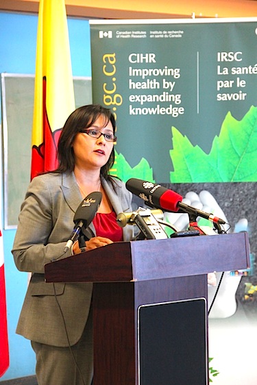 Aboriginal health research will get $25 million from Ottawa, said federal health minister Leona Aglukkaq, speaking on June 21, National Aboriginal Day, in Iqaluit. (PHOTO BY SAMANTHA DAWSON)