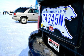 The iconic polar bear license plates are being phased out — but some are also being stolen off vehicles in Iqaluit. (FILE PHOTO)