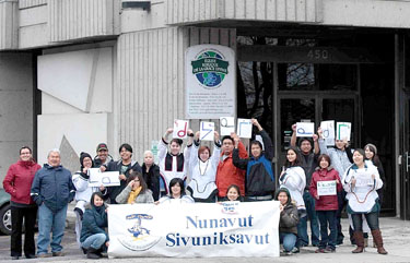 Students and staff at Nunavut Sivuniksavut in December 2010, celebrating the acquisition of their new building in Ottawa. This September, NS will accept 37 first-year students, the biggest such intake ever. (FILE PHOTO)