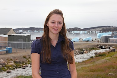 Nunavut Arctic College student Lavina Van Heuvelen explores Inuit legend and shamanism in her print “Guardian Spirit” that’s slated to be shown at the Museum of Contemporary Canadian Art in Toronto this October.  (PHOTO BY SAMANTHA DAWSON)