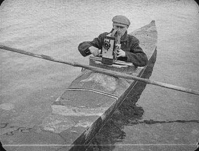 Here's how one of the filmmakers of a 1920 Hudson Bay Co. filmed some of the images in the film — from a kayak. (HANDOUT PHOTO)