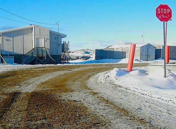 Sand coats an Iqaluit road Oct. 17 after snow and relatively warm temperatures made roads slippery in Nunavut's capital city. The condition of Iqaluit's roads will come under scrutiny next May when hundreds of motor transportation officials and industry representatives come to the city for the Canadian Council of Motor Transport Administrators' annual meeting. The theme of their gathering which will take place from May 5 to May 8: 