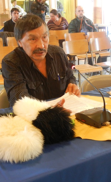 Jack Anawak, a vice-president of NTI, says “our Inuit are going through hardships right now. Many go to jail, commit suicide, have mental problems.” NTI must to push the Government of Nunavut for more action and Nunavut-based programs such as treatment centres, he said Oct. 23. (PHOTO BY JANE GEORGE)