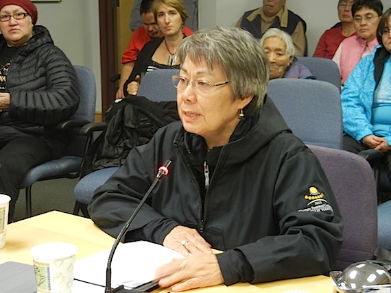 All new schools built in Nunavut will have childcare centres attached to them, says Nunavut Premier Eva Aariak, who is also Nunavut's education minister, to the Kitikmeot Inuit Association's annual general meeting in Cambridge Bay. Aariak also told delegates that her government wants to train 300 new Inuit teachers and build more staff housing for teachers. Information discussed at the KIA meeting shows only four of the five child care centres in the Kitikmeot remain open, with the childcare centre in Taloyoak closed since 2007. The KIA plans to hire a new childcare coordinator, who will provide day-to-day administrative financial management support. (PHOTO BY JANE GEORGE)