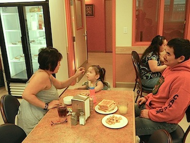 In its dining room Larga Kitikmeot serves southern-style food as well as country food, if available. (FILE PHOTO)