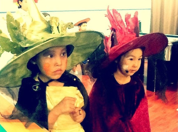 If you're in Cambridge Bay on Halloween, you may meet up with these two colourful witches, daughters of Trisha Marie Angnasiak, Makaia, seven, in green, and Kaylie, five, in pink, who recently displayed their costumes at a Halloween party. Children across Nunavut and Nunavik will be dressing up Oct. 31 for Halloween. Read the RCMP's tips for a safe Halloween on Nunatsiaqonline.ca. (PHOTO COURTESY OF T. ANGNASIAK)