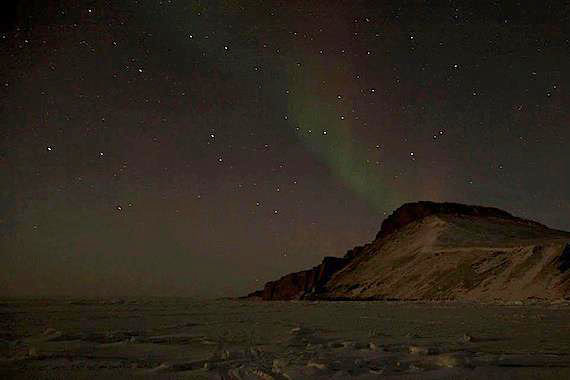 You can see the northern lights in Arctic Bay in the darkness that is now settling onto this north Baffin community and other communities in High Arctic region of Nunavut. (PHOTO BY CLARE KINES)