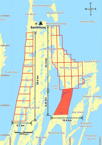 Orebodies’ property lies on 14,180 hectares  — 2,680 hectares of Inuit-owned land — spanning Flaherty Island, roughly 22 kilometres south of Sanikiluaq. (FILE IMAGE)