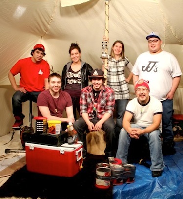 Wager Ford, Stacey Aglok-MacDonald, Angie Pajek, Joshua Qaumariaq, Thomas Anguti Johnston, Keenan “Nooks” Lindell and Vinnie Karetak are already working on the third season of the APTN show Qanurli at the Inuit Broadcasting Corp. studio in Iqaluit. The second season will start to air in January 2013. (PHOTO BY SAMANTHA DAWSON)