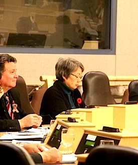 Premier Eva Aariak listens to discussions in the Nunavut legislature on Nov. 1. (PHOTO BY SAMANTHA DAWSON)