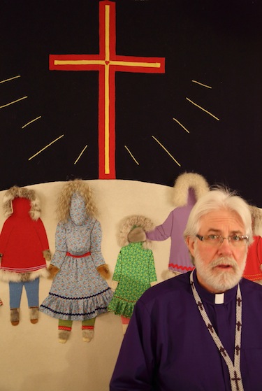 Incoming Anglican Bishop David Parsons preaches in St. George's Anglican Church in Cambridge Bay. (PHOTO BY RED SUN PRODUCTIONS)