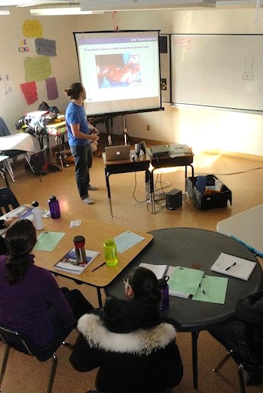 Nunavut Youth LEAP Society’s ski adventure leadership training includes a certification program in wilderness first aid. (PHOTO COURTESY OF LEAP)