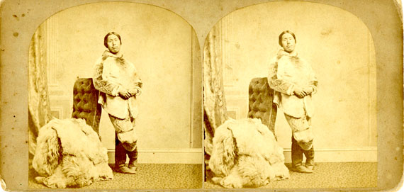 “Abbot,” whose Inuktitut name was written down as “Kud-lup-pa-mune,” in a stereo photograph made in 1866. (HARPER COLLECTION)
