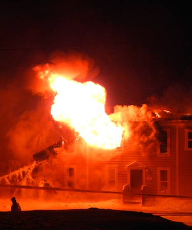 The Creekside Village fire in Iqaluit on Feb. 27, 2012 was one of 46 fires in the city in 2012, which caused a total of $9.2 million in damages. (FILE PHOTO)