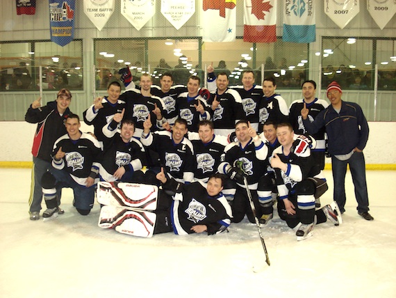 The Iqaluit Icemen clinched the Eastern Arctic Division in the Northern Hockey Challenge on April 14, beating Rankin Inlet two games to one in a weekend series at Iqaluit's AWG Arena. The Icemen will play Yellowknife for the Hockey Challenge Cup, starting April 26. (COURTESY OF BRIAN TATTUINEE)