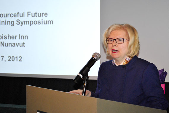 Patricia Mohr, an economics and commodity market specialist with Scotiabank, shown here at the Nunavut Mining Symposium in 2012, will give the 2013 symposium's keynote address on the global economic outlook as it relates to metal prices and currencies April 9.