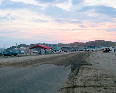 Federal Road will be the city’s avenue to the refurbished Iqaluit Airport. Traffic will access the new terminal from this stretch, where asphalt ends just north of Federal garage. The city hopes to repave the road before the terminal opens in 2017, with a little help from the territorial government as it works on its $300 million project. (PHOTO BY PETER VARGA)