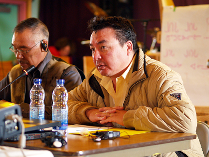 Patterk Netser at a meeting in Iqaluit in 2007, when he served as environment minister. The former cabinet minister and MLA for Nanulik now plans to contest the Iqaluit-Tasiluk seat. (FILE PHOTO)