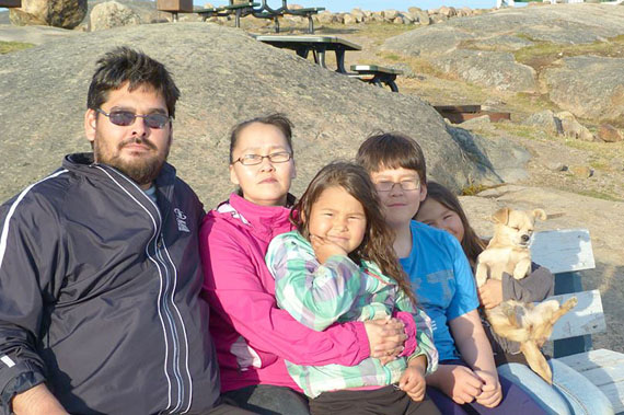 Lifelong Iqaluit resident Gideonie Joamie, with wife Napatchie Itorcheak and three of their children, says his priority as candidate for the Iqaluit-Tasiluk seat in the territorial election is “to improve the social and economic well-being of Iqalummiut.” (PHOTO FROM GIDEONIE JOAMIE FOR MLA: FACEBOOK)