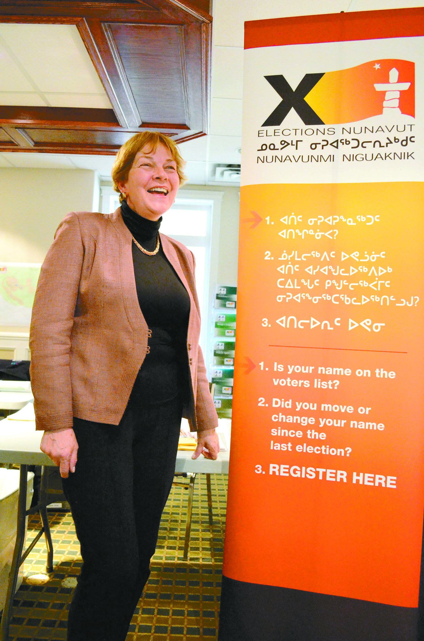 Sandy Kusugak, Nunavut's chief electoral officer, shortly before the election race began last month. Go to the Elections Nunavut website for voter information: http://www1.elections.nu.ca/apps/authoring/dspPage.aspx?page=home. (FILE PHOTO)