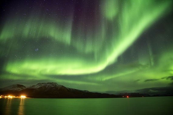 The colour of Kryptonite: green northern lights illuminate the night sky above Arctic Bay Oct. 1. (PHOTO BY CLARE KINES)