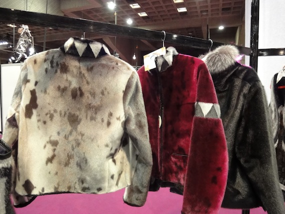 Sealskin jackets made in Nunavut hang on display at this year's North American Fur and Fashion Exposition, which took place in Montreal in April. (FILE PHOTO) 